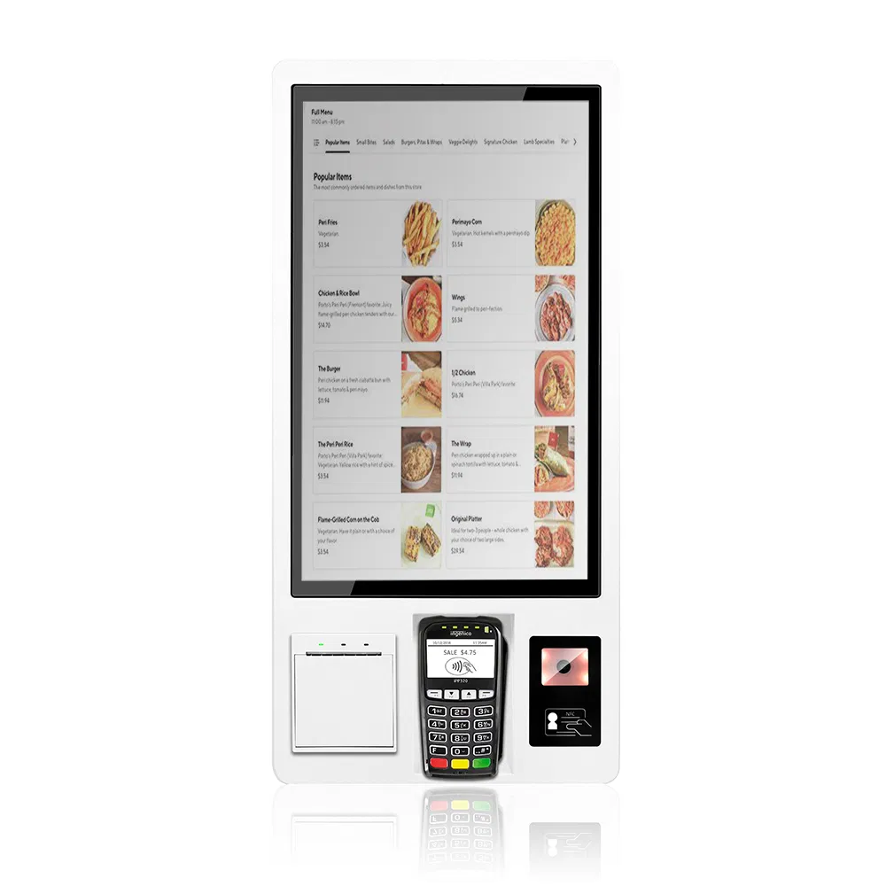 Kio238 Edobbo POS Kiosk 23.8-Inch Self-Service All-in-One POS Hardware 2D Scanner and Thermal Printing Quiosco Kiosque