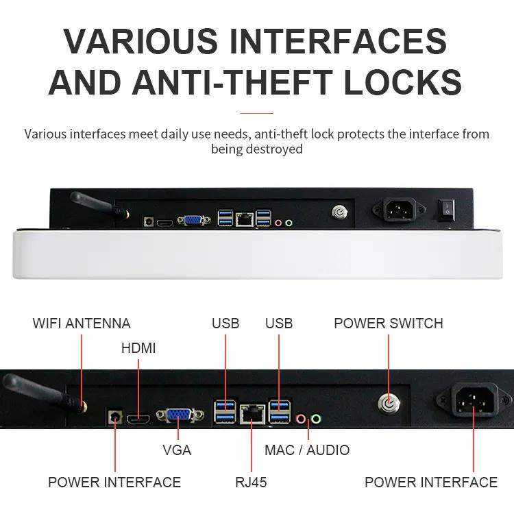 Self Ordering Kiosk Restaurant Payment Machine 24 27 32 Inch POS Thermal Printer Fast Food Order Kiosk