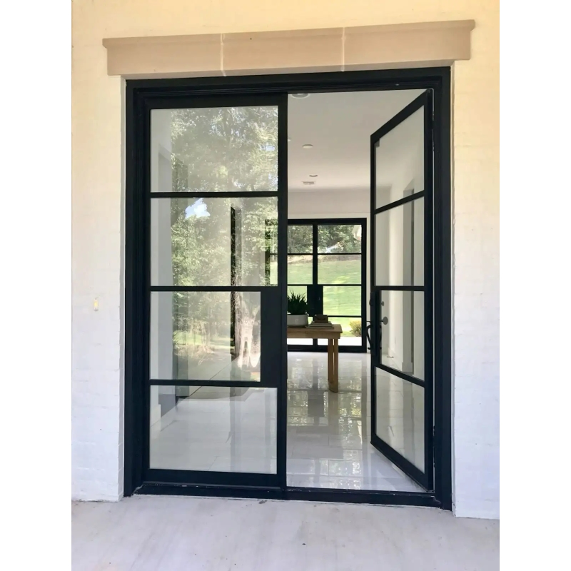 CAS Aluminium Modern Door Double Glazed Glass Low-E Thermal Break Hinged Casement Doors
