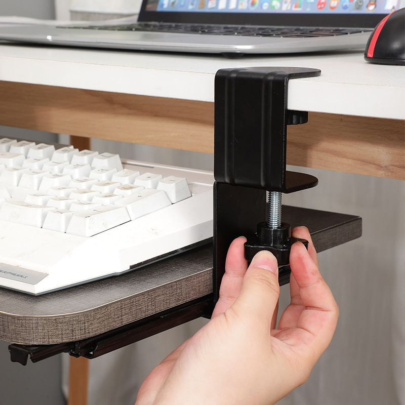 Heavy-Duty Sliding Keyboard Tray with Easy Installation Features Hardware