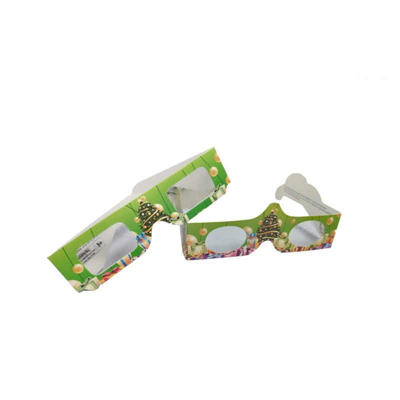 100PCS/Batch Paper Diffraction Glasses 13500 Lines, Spiral, Heart, Snowflake, Christmas Series and More Holographic Paper Glasses