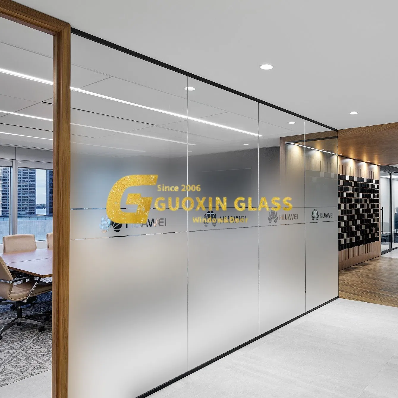 Guoxin/OEM Window Shower Screen Frosted Wave Fluted Glass