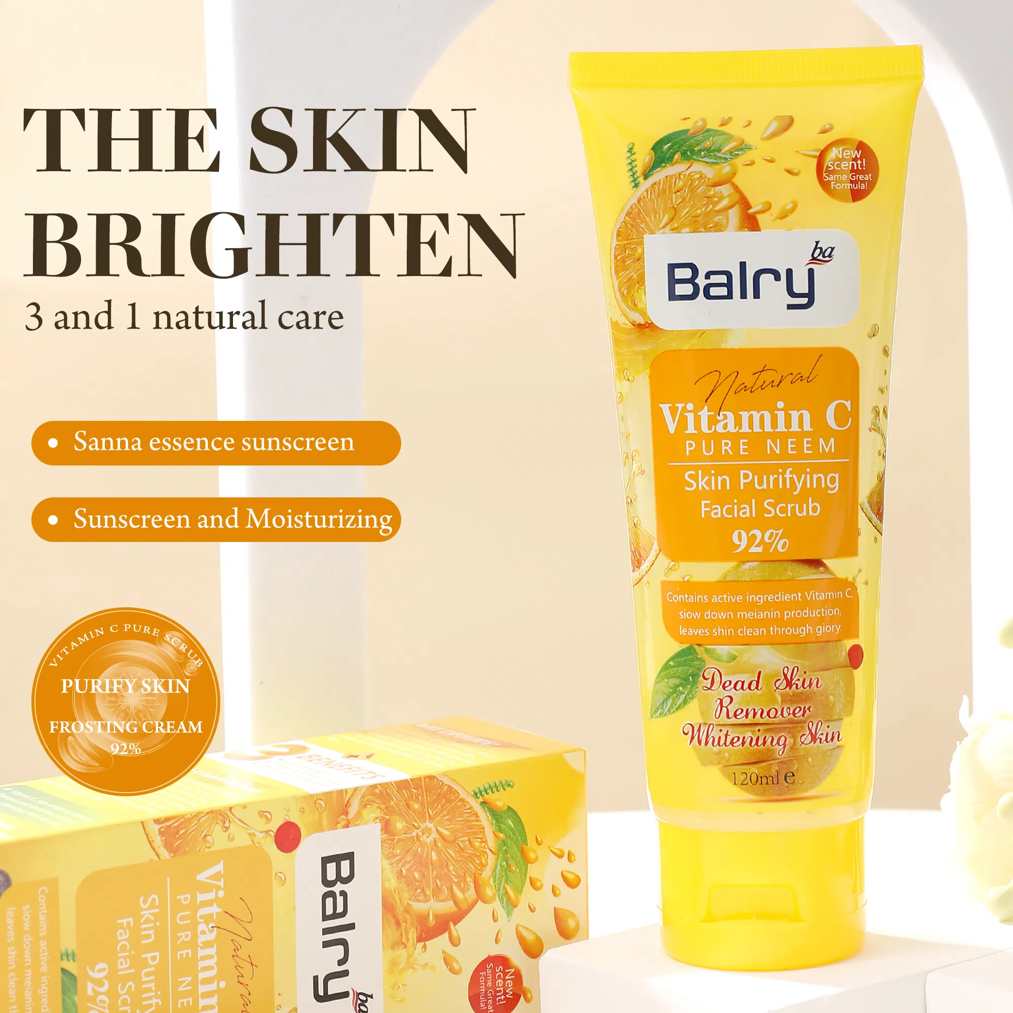 Balry Antioxidant Infused Exfoliator Vitamin C Exfoliating Radiant Skin Facial Scrub