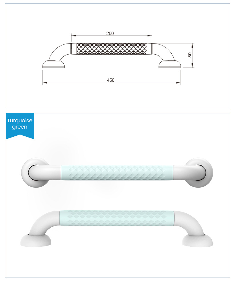 Wall-Mounted Extended Anti-Slip Safety Grab Bar Set for Shower & Toilet Area