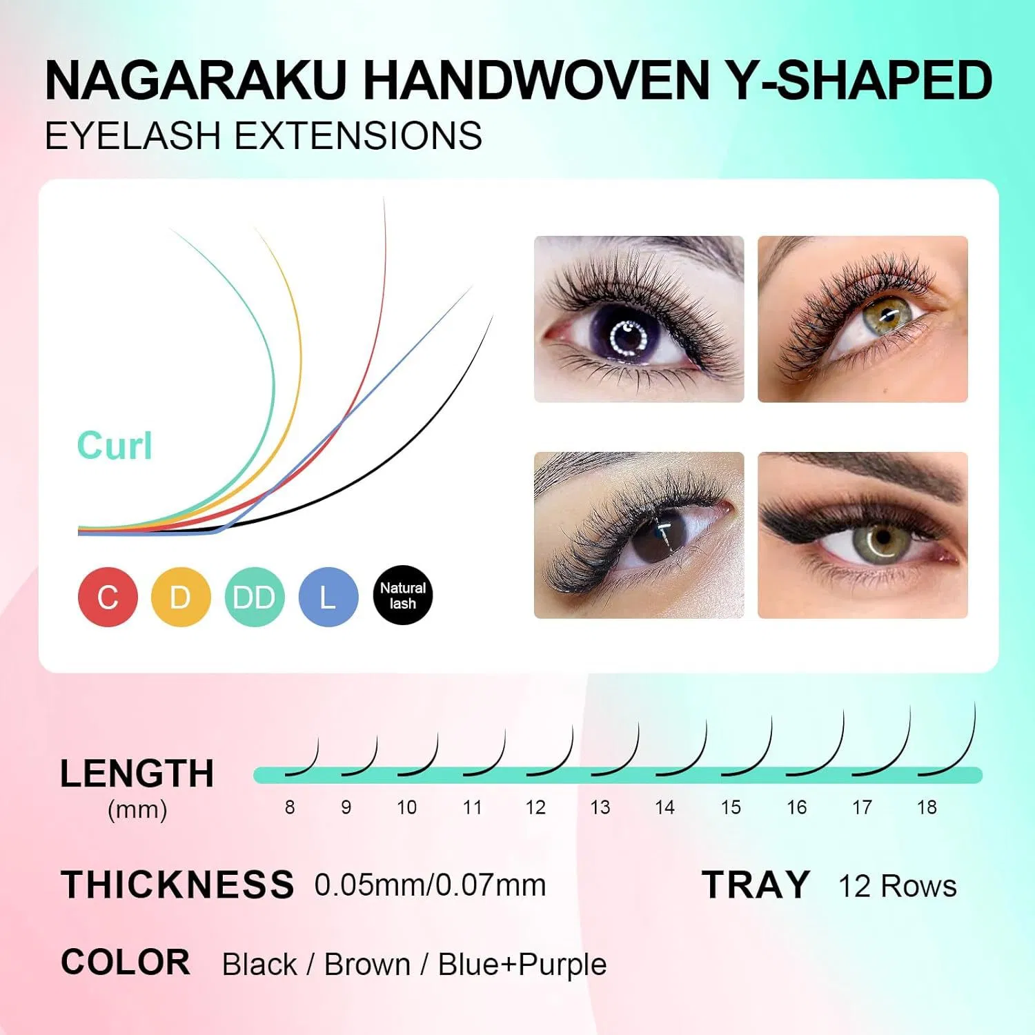 Premium Mink Soft Light Natural Net Cross False Yy Shape Eyelash Extension