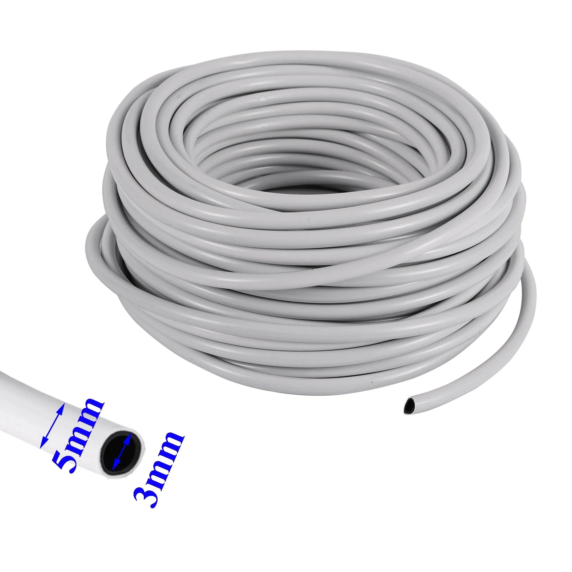 10/20/30/40/50m Water Hose 3/5mm Garden Irrigation Pipe PVC Tube 1/8'' Lawn Drip Tubing for Greenhouse Orchard Watering Systems