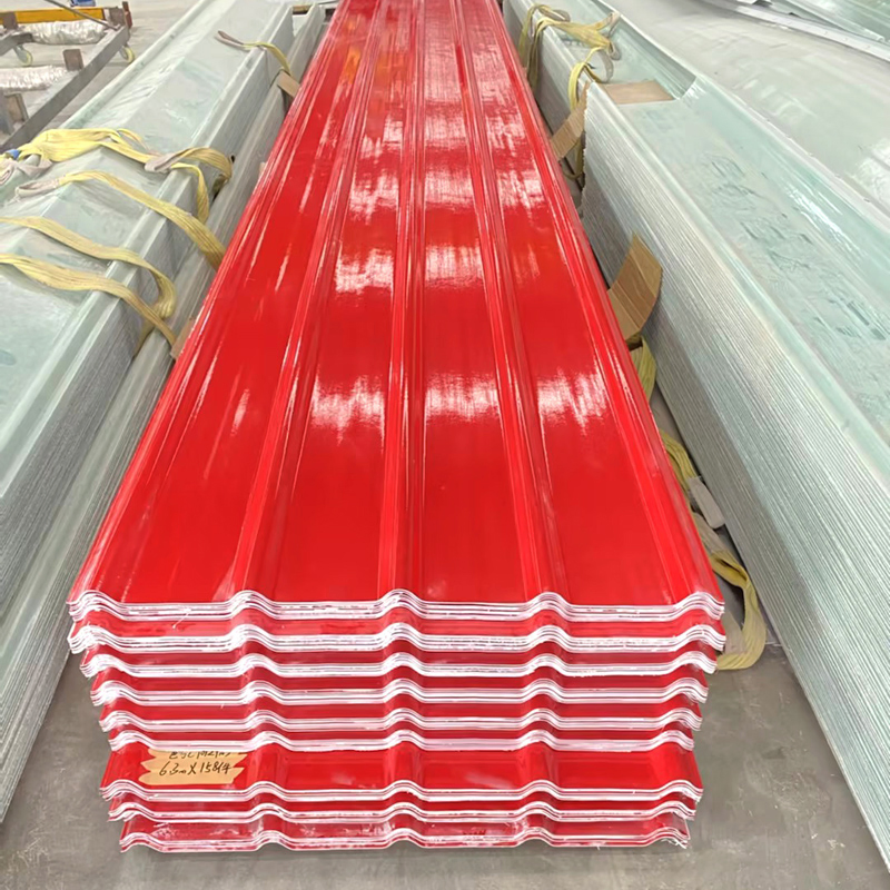 Opaque Transparent Clear Corrugated White Grey Blue Red Green Fiber Glass Resin Plastic Roofing GRP FRP Fibreglass Panel Fiberglass Sheet for Balcony Roof 3 2mm