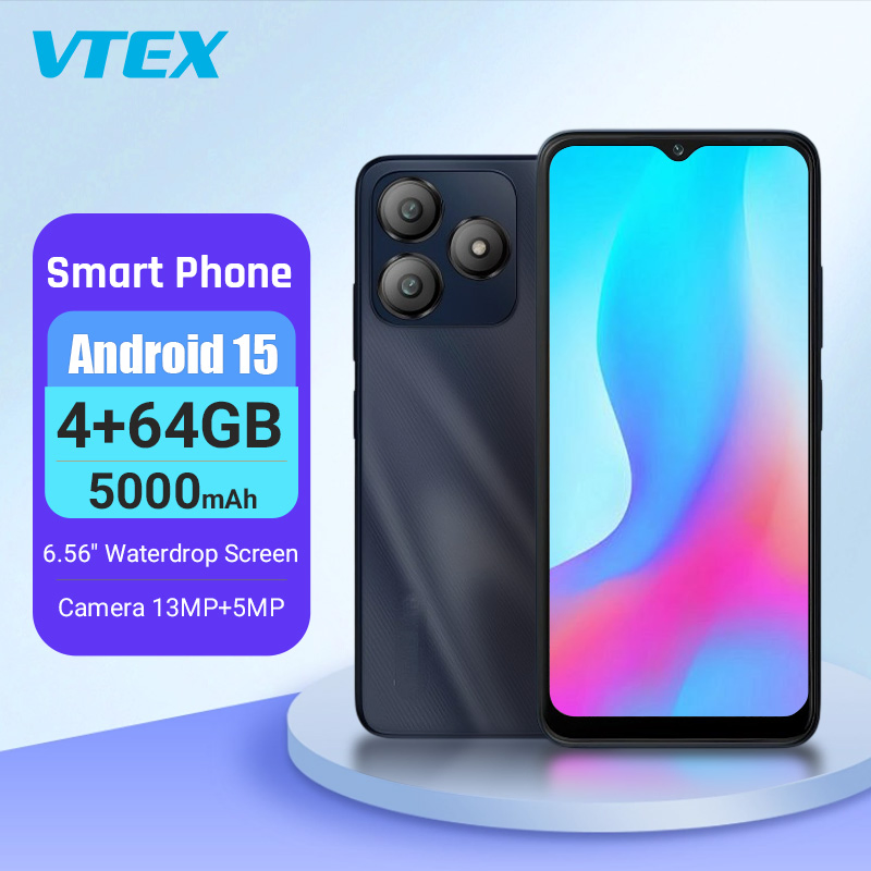 6.56 Inch Waterdrop Screen Smartphone 1.6GHz Battery 4G+128g Smartphones Mobile Phone