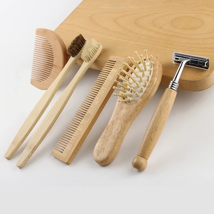 Eco Bamboo Toothbrush Wooden Comb Biodegradable Eco Friendly Hotel Amenities