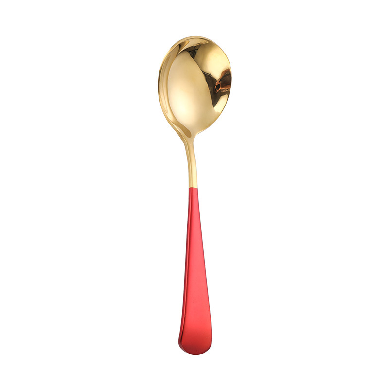 304 Stainless Steel Spoons with Rounded Tips and Color Coating