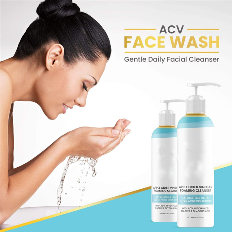 Custom Apple Cider Vinegar Exfoliating Face Wash Foaming Facial Cleanser