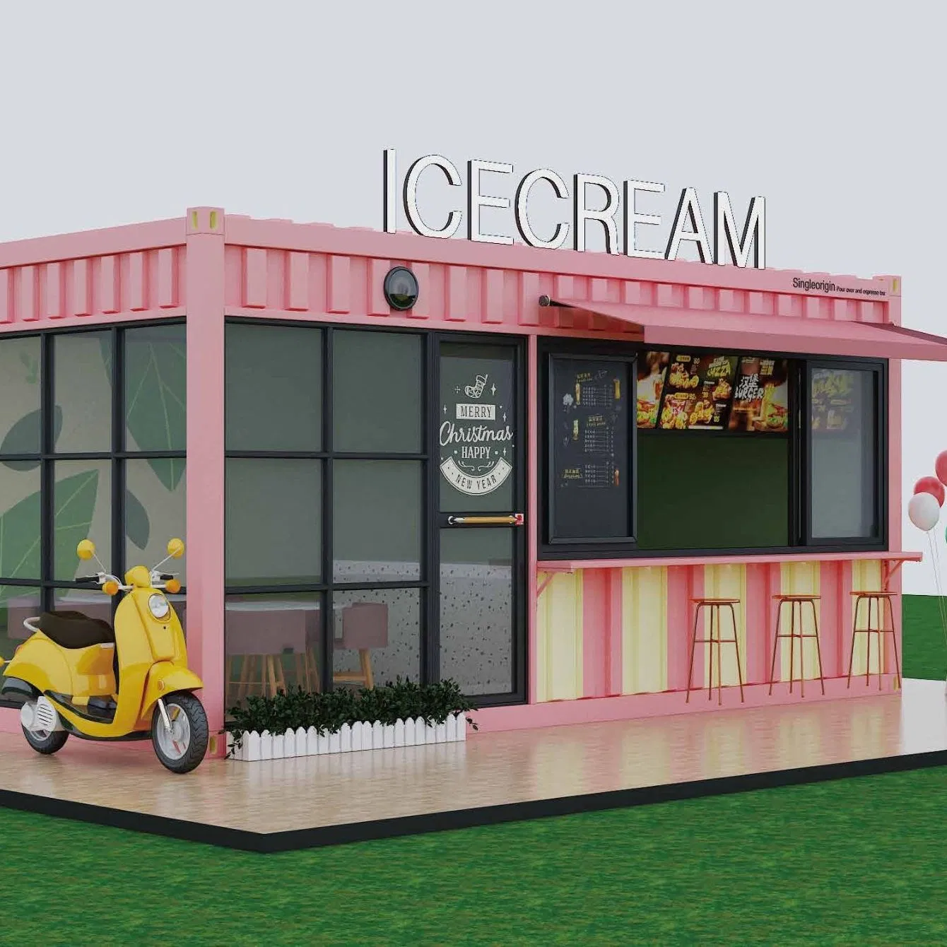 Low Cost Modern Design Prefab Milk Tea Shop Coffee Shop Homes Tiny Modular Container House for Sale