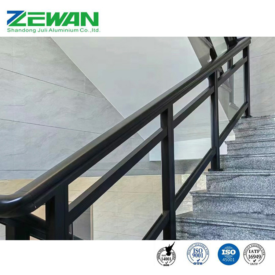 Aluminium Alloy Safety Baluster Glass Balustrade Modern Design Aluminum Stair Handrail Guardrail Railing for Outdoor Indoor Staircase/ Balcony/Corridor / Vill