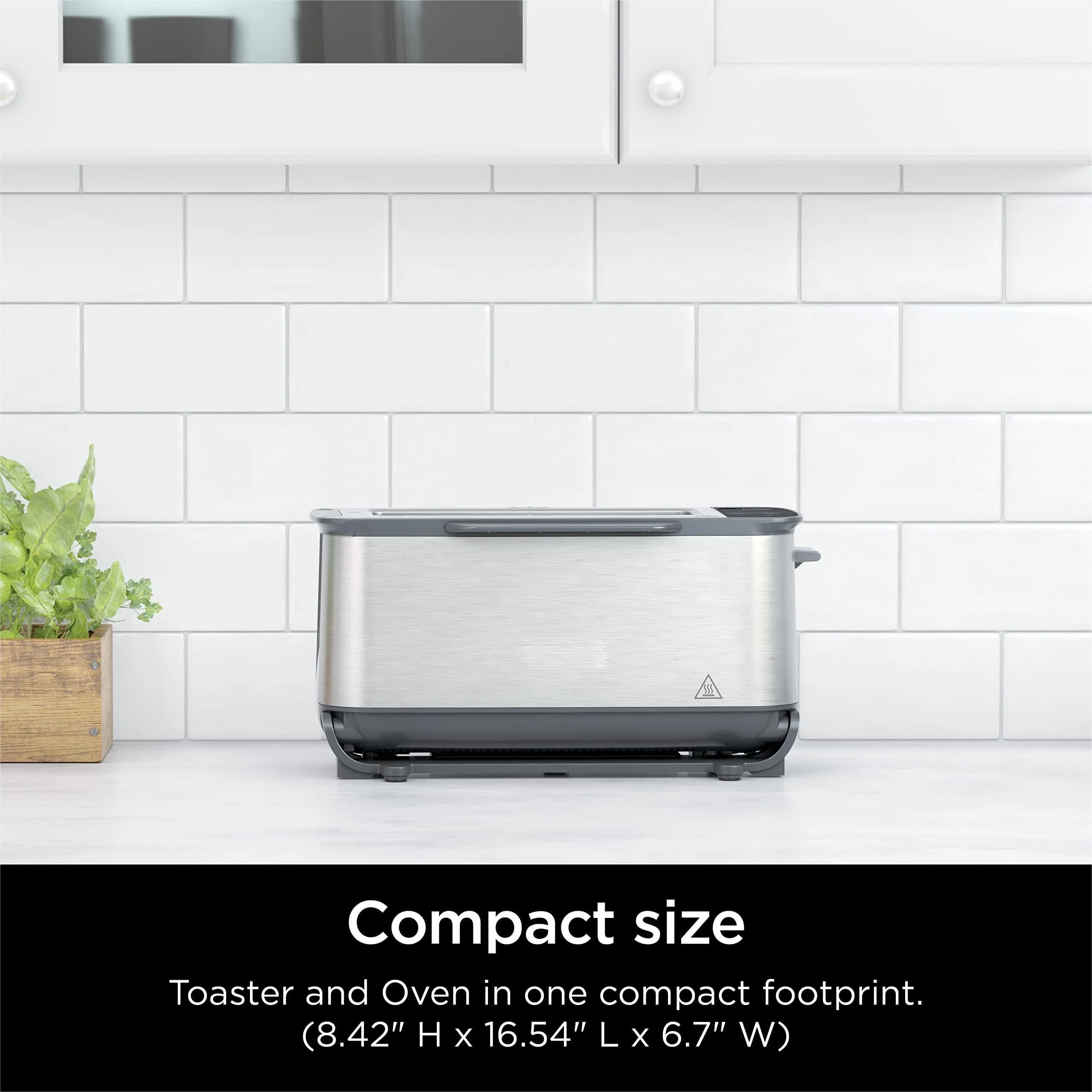 Snack Maker Reheat Stainless Steel Foodi Flip Toaster 2-Slice Capacity Compact Oven