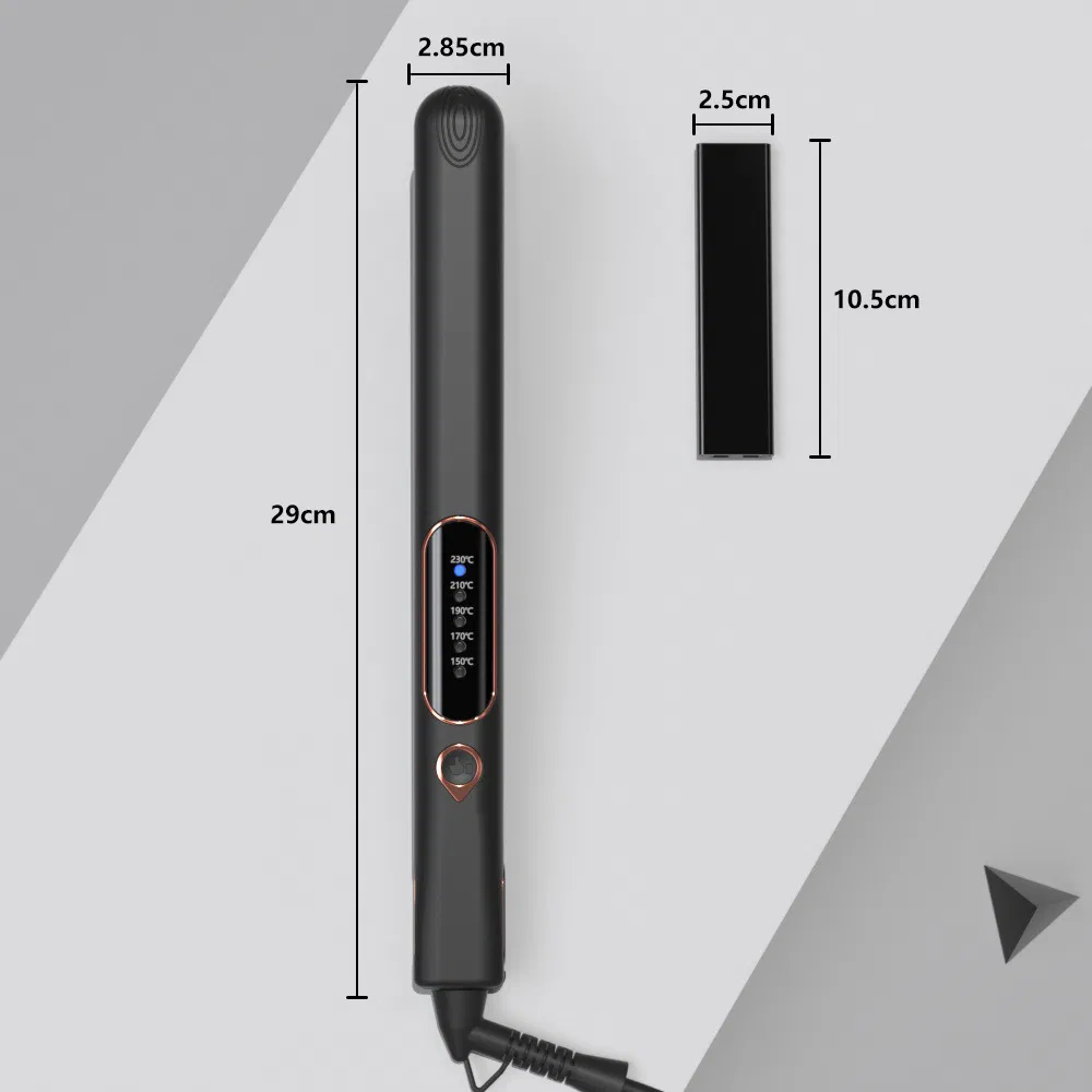 2025 PTC Heater 1 Inch LED Hair Straightener Flat Iron Hot Selling Middle East Electric 2 Hair Clips Glove for Household Use