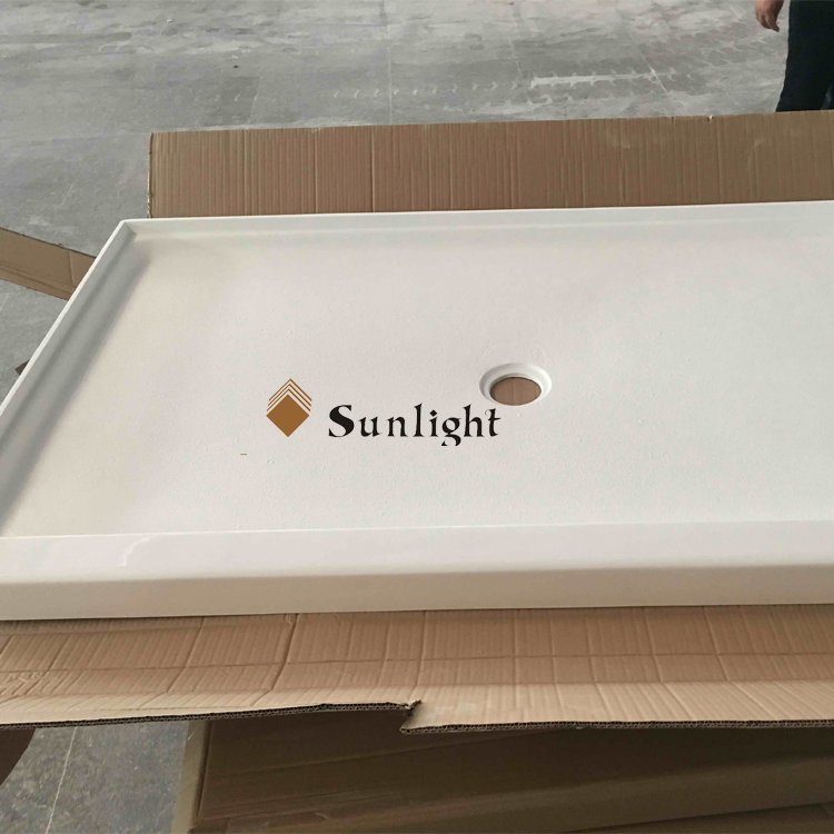 48X36X3 Cultured Marble Shower Tray/Base/Pan Center Drain for Us Hotel/Apartment