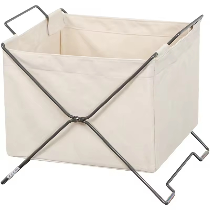 Foldable Magazine Shelves Newspaper Racks Storage Baskets Folding Hand-Held Canvas Frames Wire Bookshelves