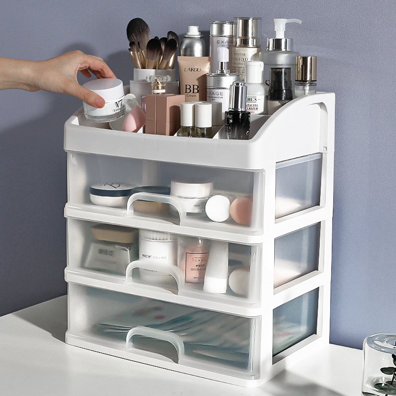 Desktop Cosmetic Storage Box Drawer Type Household Dust-Proof Storage Box Simple Transparent Shelf