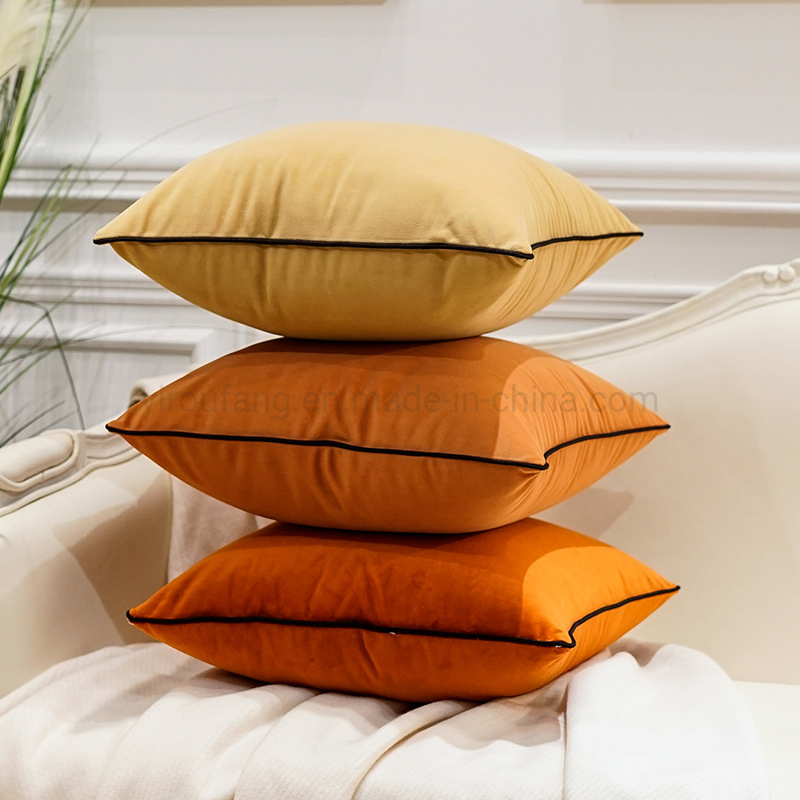 Hotel Bedroom Sofa Simple Comfortable Solid Color Velvet Decoration Cushion