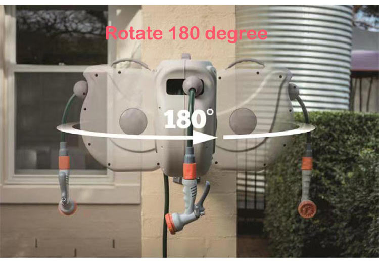 15m 180 Degree Rotate Garden Hose Reel Anti-UV Auto Retracting Hose Reel