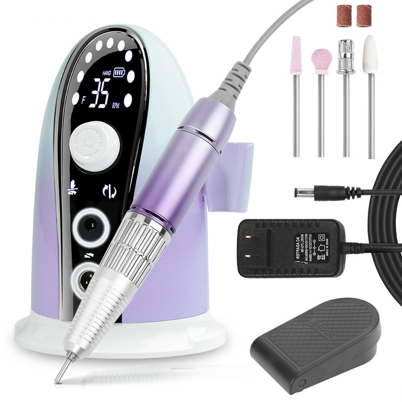 Professional Electric Digital Manicure Pedicure File 35000rpm Nail Drill Machine