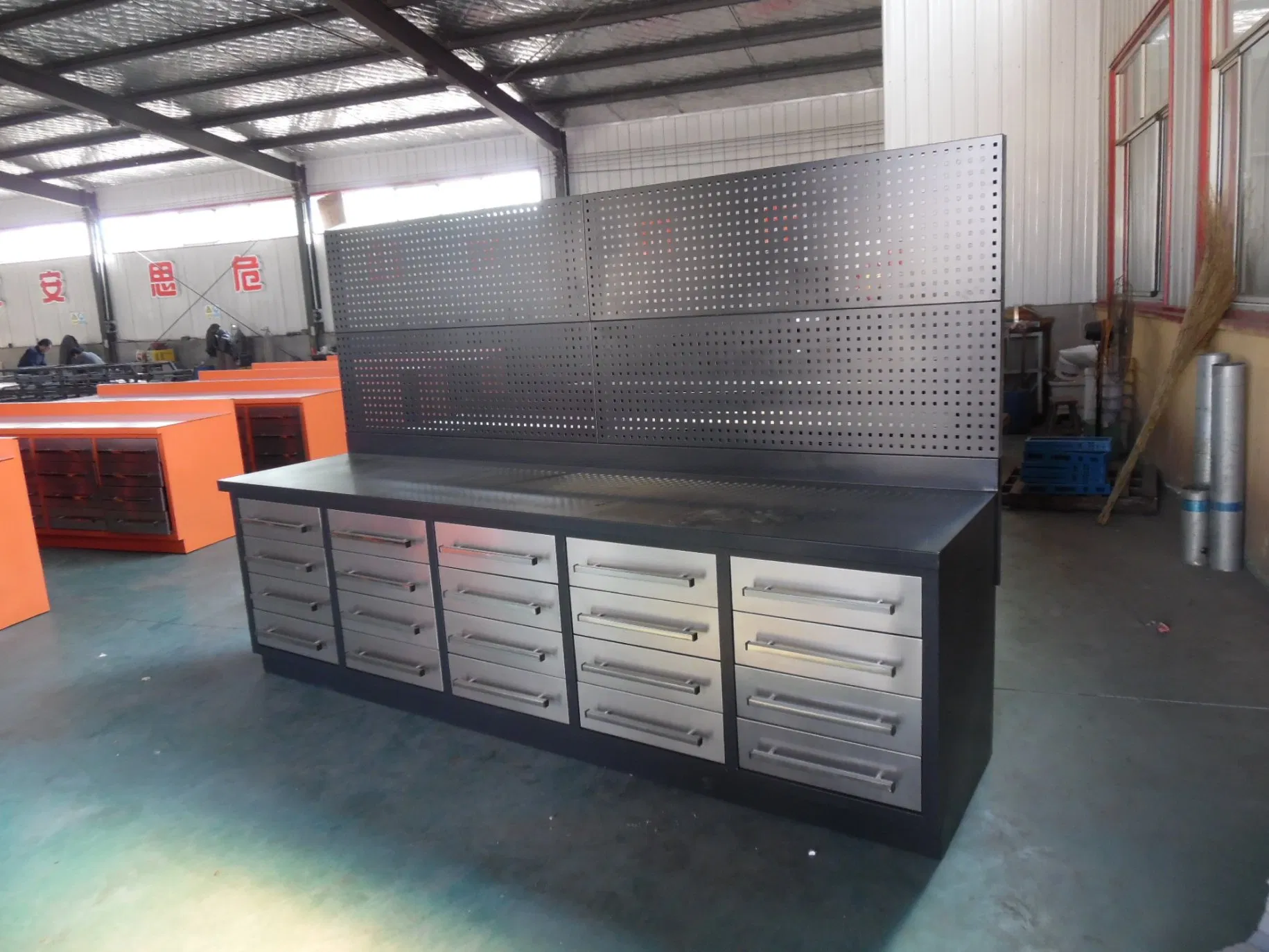 Heavy Duty Steel Drawer Workbench with Panel Economic Garage Tool Cabinets