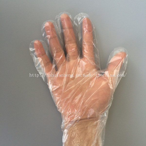 Disposable Blue Color Plastic Embossed PE Gloves for Food Handling Use