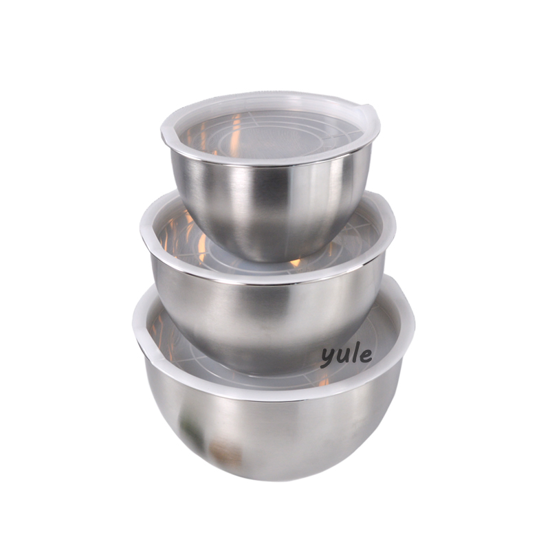Factory Wholesale Salad Bowl Stainless Steel Mixing Bowl with Lid