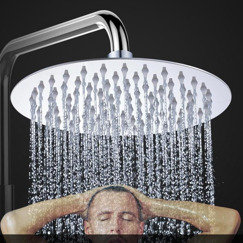 Square Rain Shower Head with Adjustable Extension Arm Large Stainless Steel High Pressure