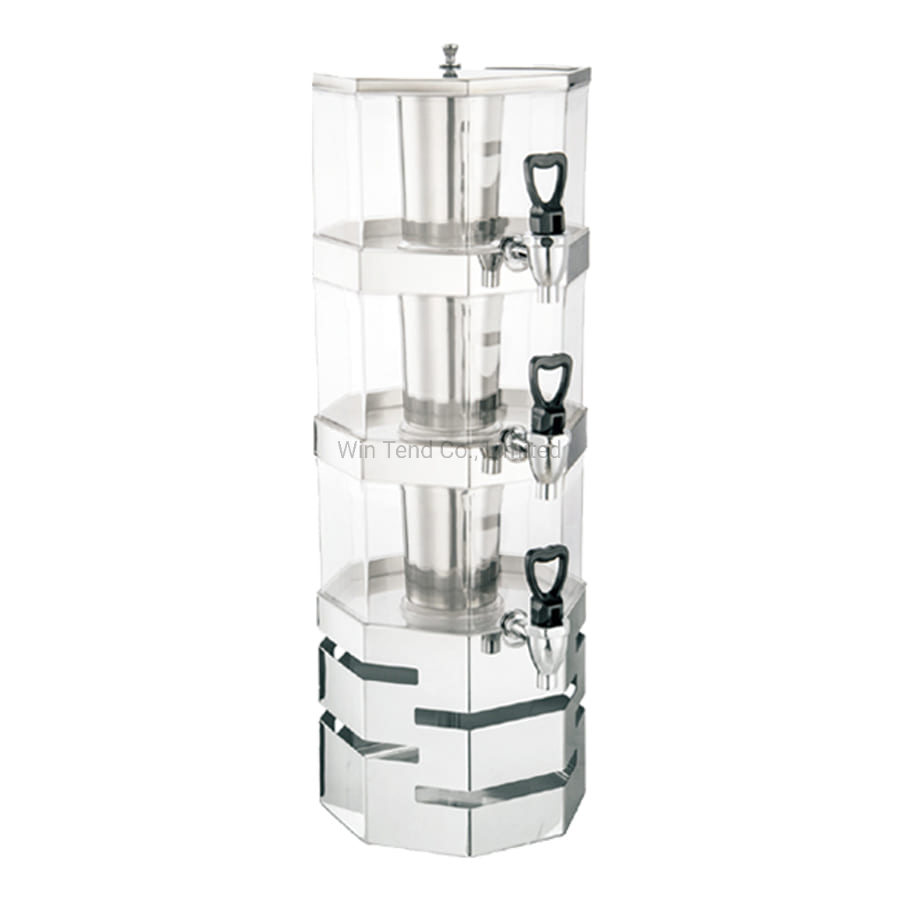 Commercial Triple Heads Hotel Restaurant Portable Manual Plastic Cereal Dispenser with Base for Display