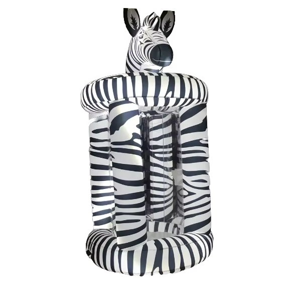 Vibrant Zebra Money Machine Inflatable Booth for Promotions