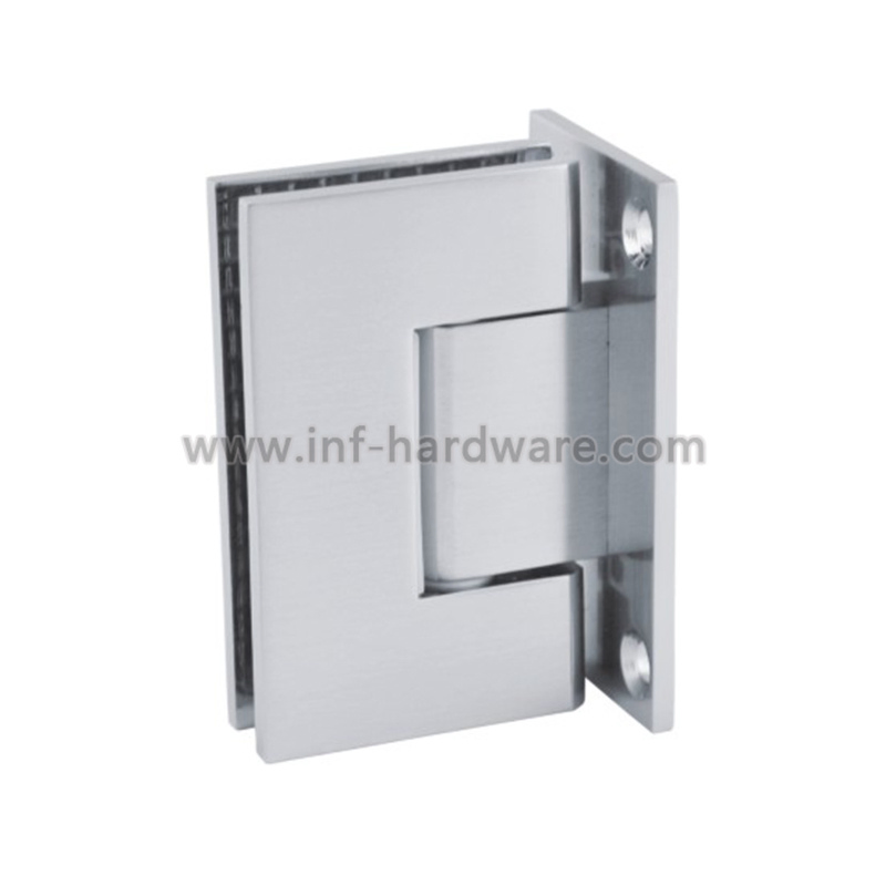 Glass to Wall Full Plate Square Shower Hinge Double Side Glass Clamp