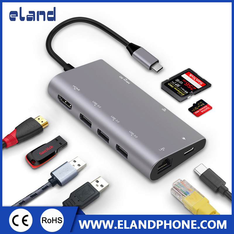 8 in 1 Type to 3u3/HDMI/Pd/SD/TF/RJ45