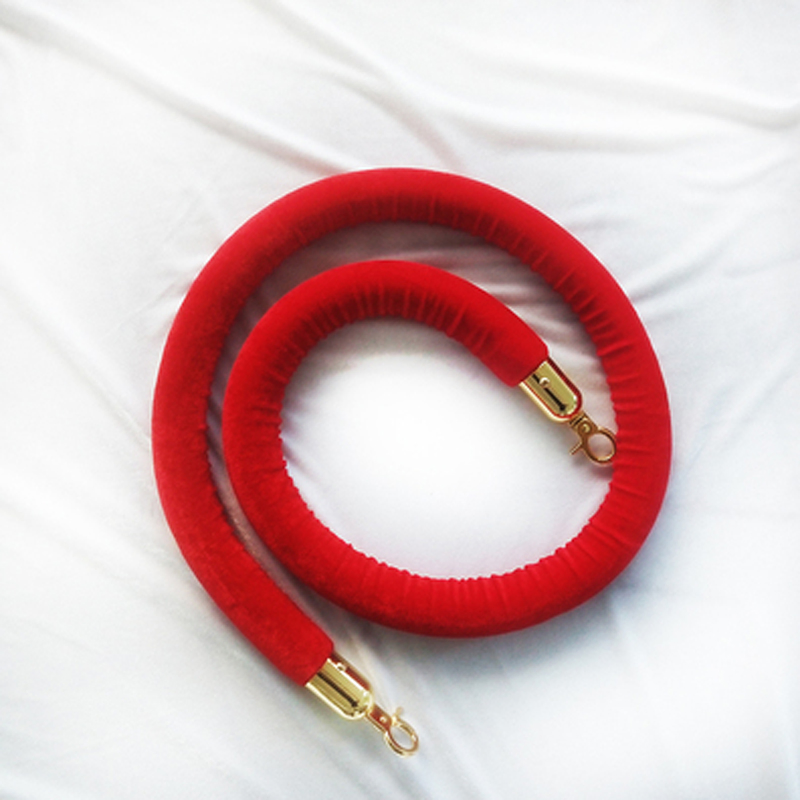 1.5m Fixed Rope Queue Line Stanchion Black Matt