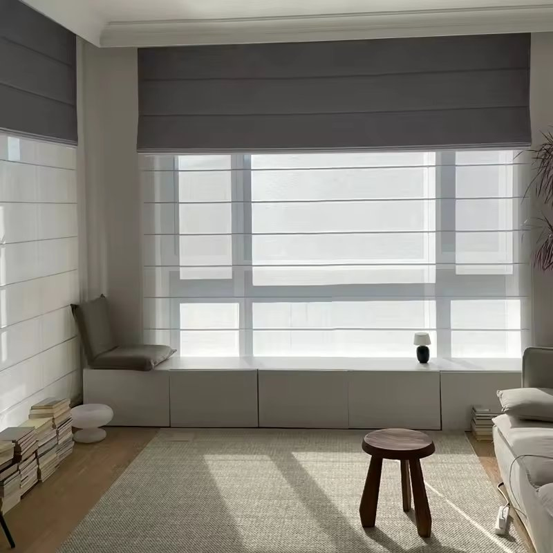 Double Day and Night Roman Curtain Roman Shades Full Blackout Removable Roman Blind