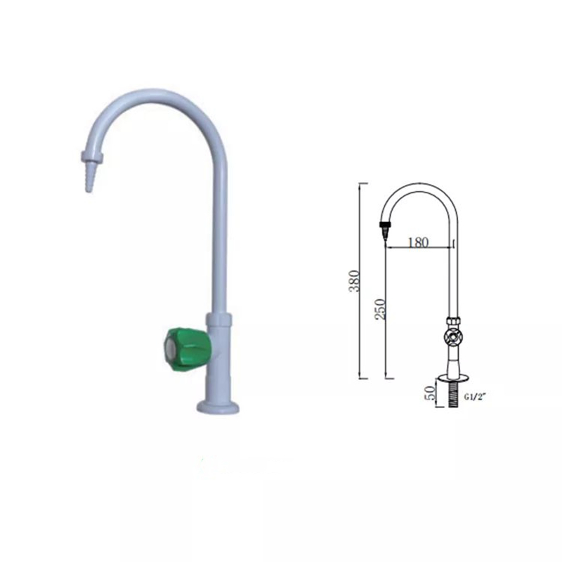 China Manufacturer Lab Faucet Single Hole Cold Water Copper Foot Operated Hand Wash Sink Faucet