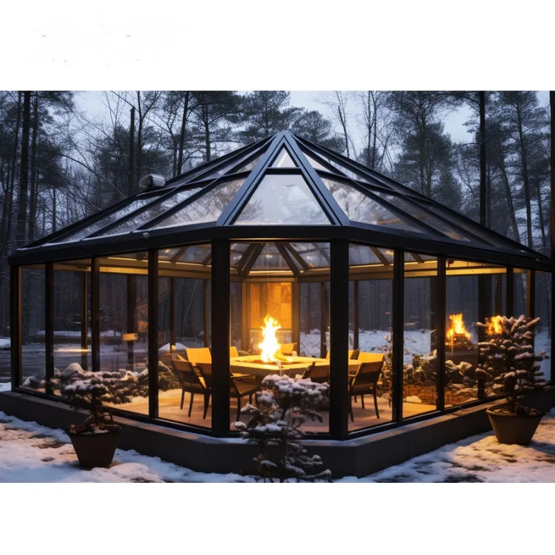 Four Season Garden Lean to Wall Backyard Aluminum Glass House Enclosures Houseextension Conservatory Sunroom