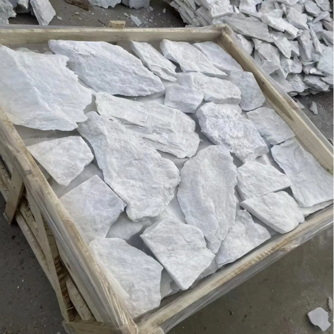 Pari Natural Marble Loose Stone Paving Stone Split Surface 15-35X15-35cmx2-3.5cm for Garden Landscape/Outdoor Project/Wall Tile/Floor Tile