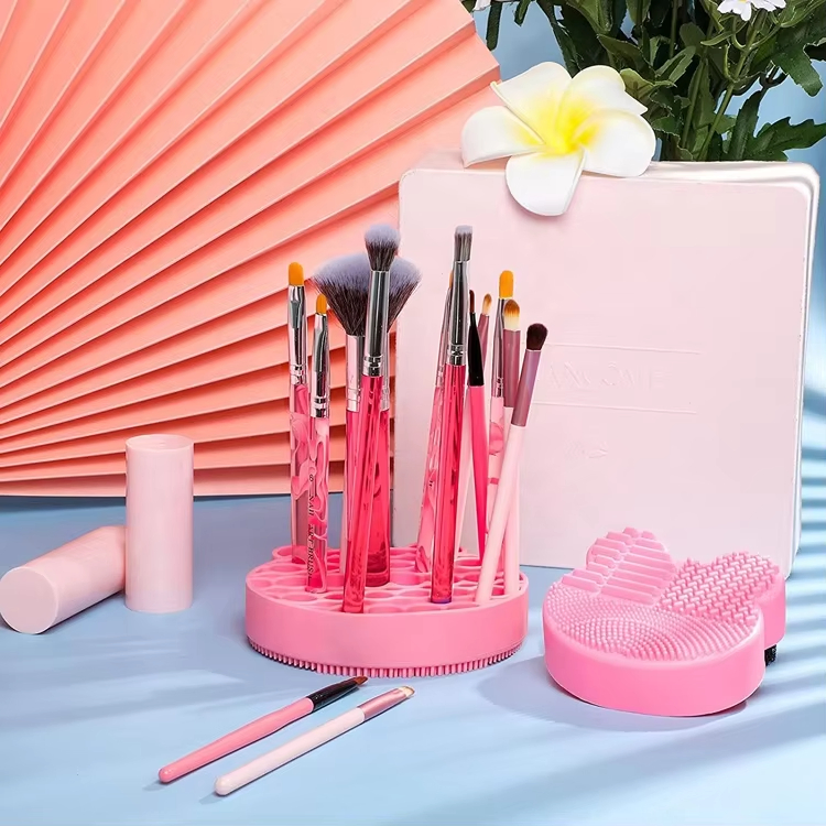 Silicone Makeup Brush Holder Portable Silicone Travel Cute Makeup Brushes Cleaner Organizer