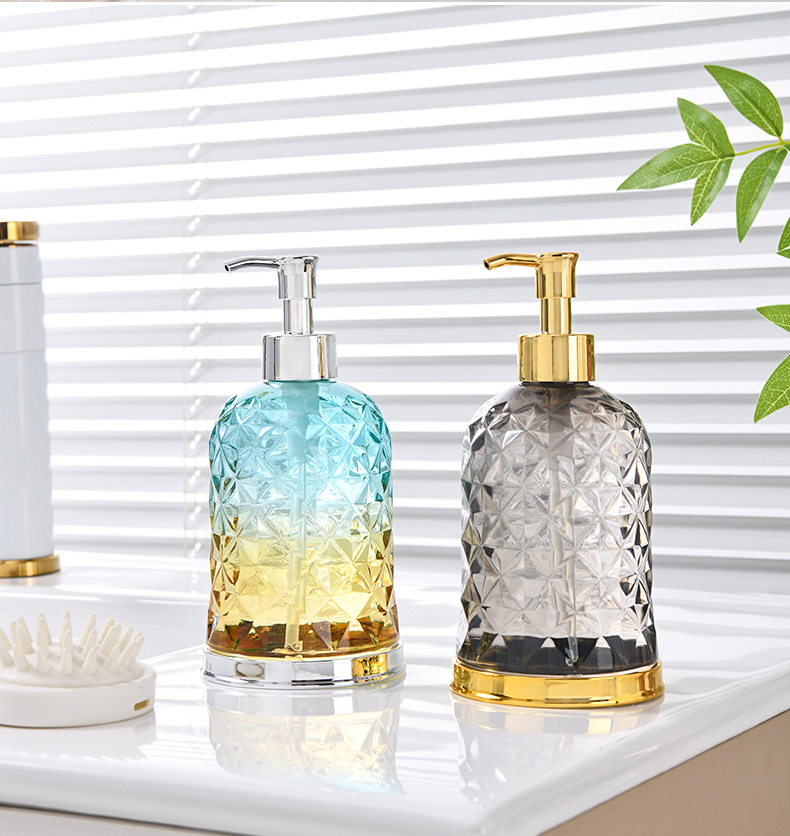 Nordic Light Luxury Push-Type Soap Bathroom Shampoo Shower Gel Dispenser Bottle with Pump