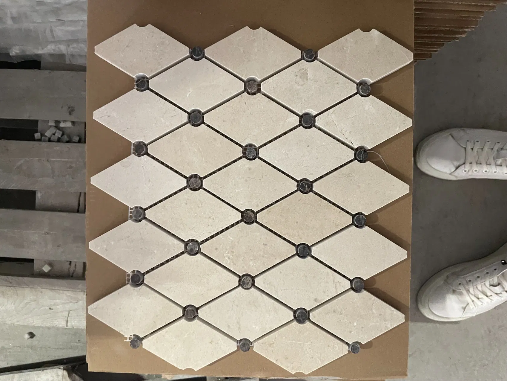 Natural stone beige Black Brown Marble Mosaic for Indoor/Interior Floor Wall Ceiling