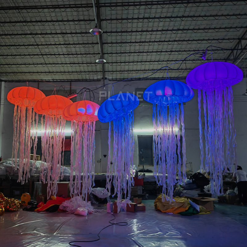 Hanging Colorful LED Wedding Event Inflatable Jellyfish Balloon for Decoration