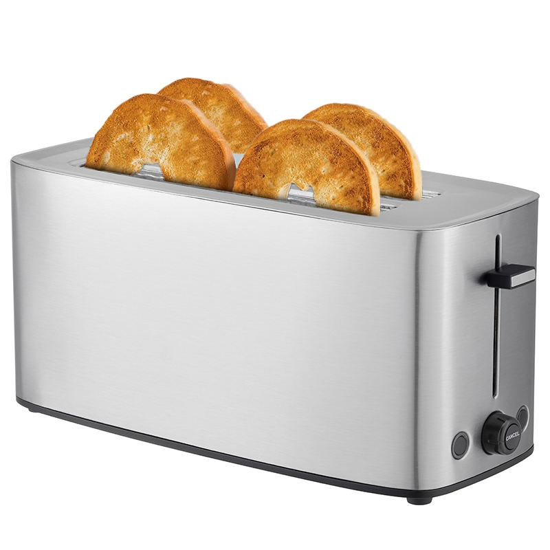 Premium 4-Slice Long Slot Stainless Steel Toaster for Perfect Toast