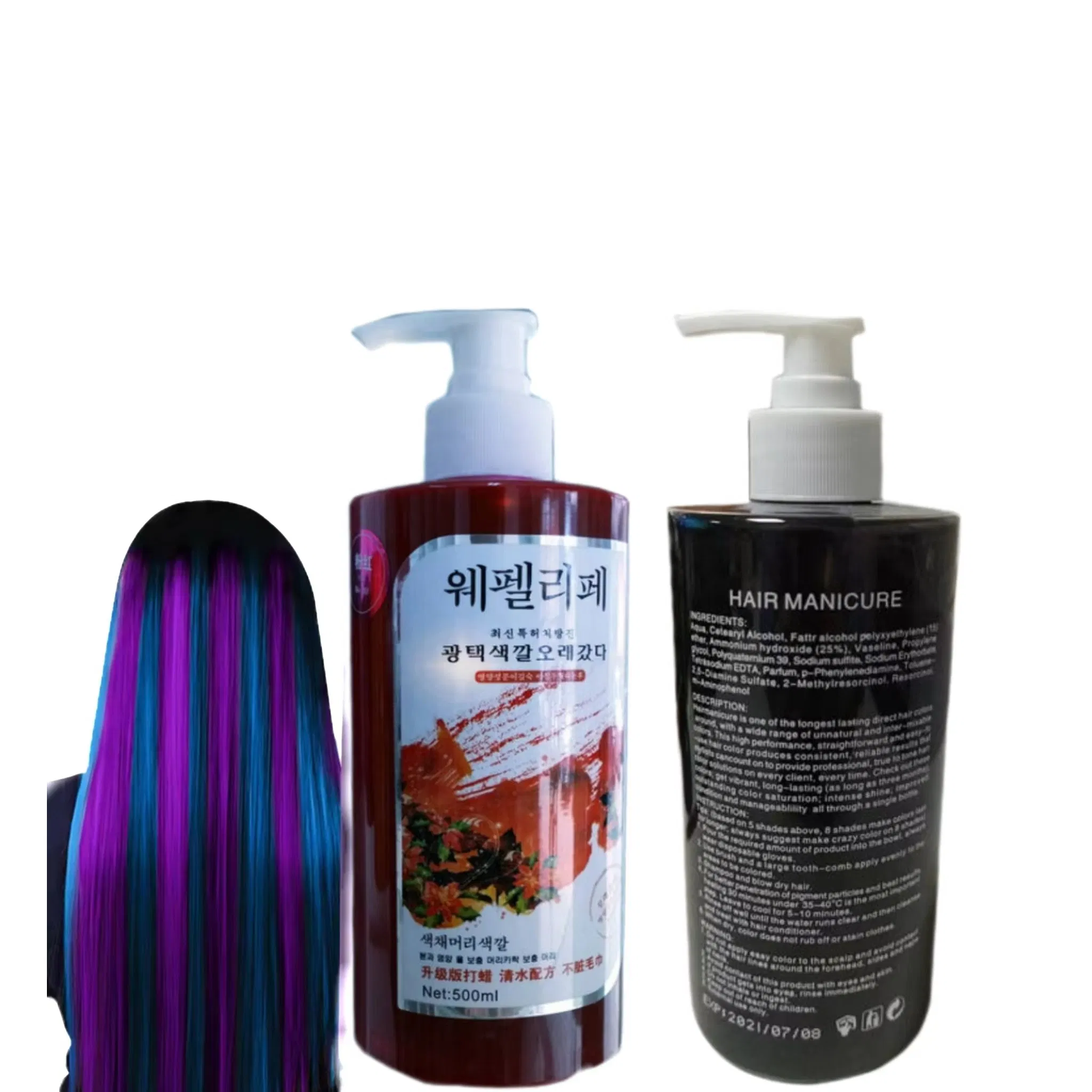 Customize 500ml Professional Semi Permanent Hair Color Manicure for Hair