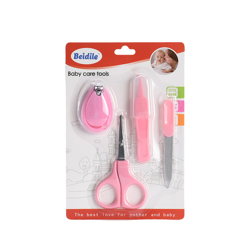 4PCS Safety Baby Accessories Newborns Baby Products Nail Clipper Set Baby Grooming Kit
