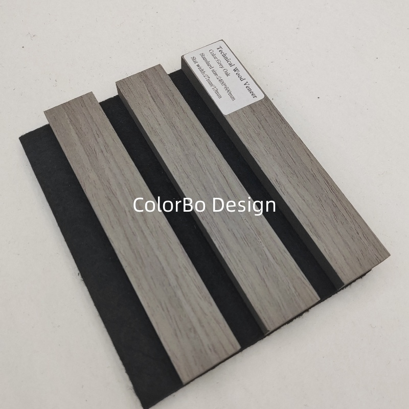 PET BLACK 21 mm thickness wood wool acoustic groove panel