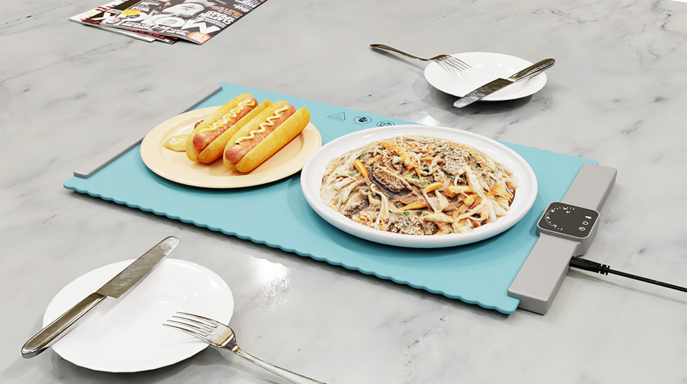 Meat Defrost Food Warming Plate Rolling Silicone Food Warmer Tray