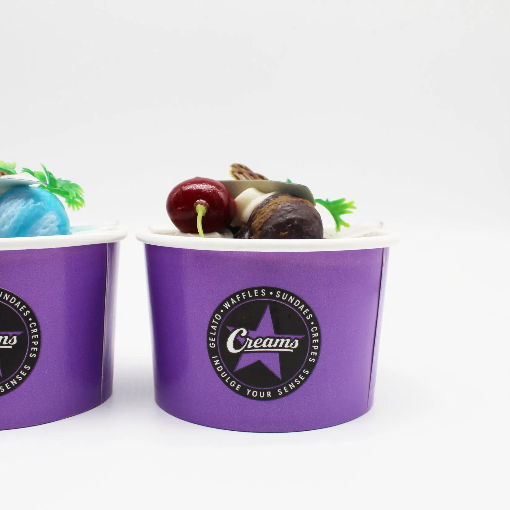 12oz Fresh Green DOT Style Paper Ice Cream Cups/Tubs/Container/Bowls Paper Yogurt Cups