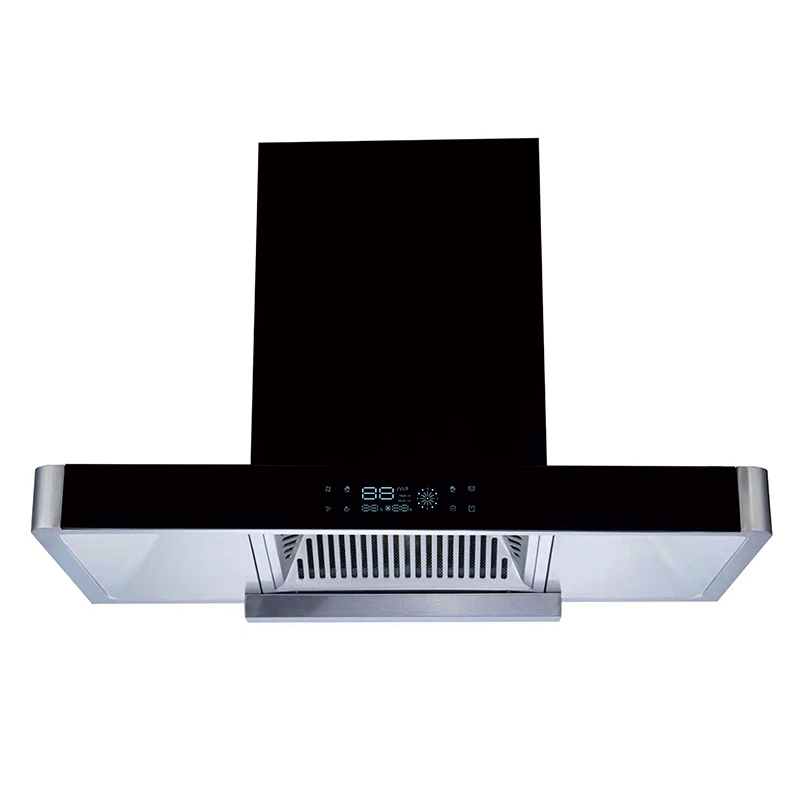 Protective T-Shape Range Hood Appliance with Digital Panel and Certification Stops Oil Residue Adhesion to Walls