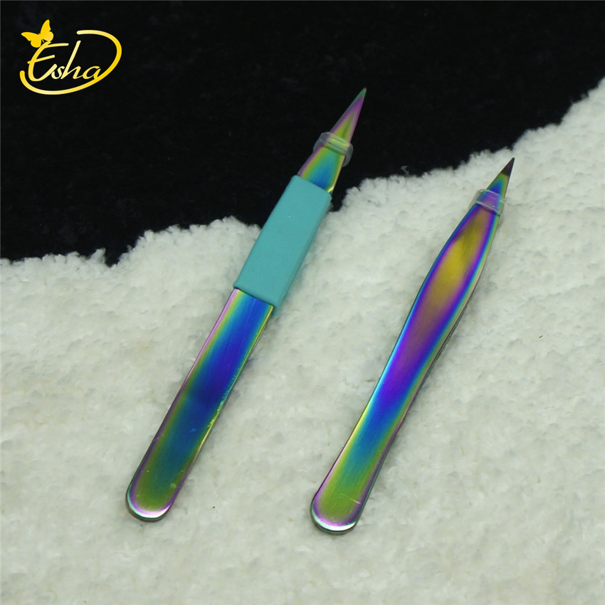 High Precision Squared Slanted Eyelash Extension Fantasy Eyebrow Tweezers Pointed Eyelash Tweezers